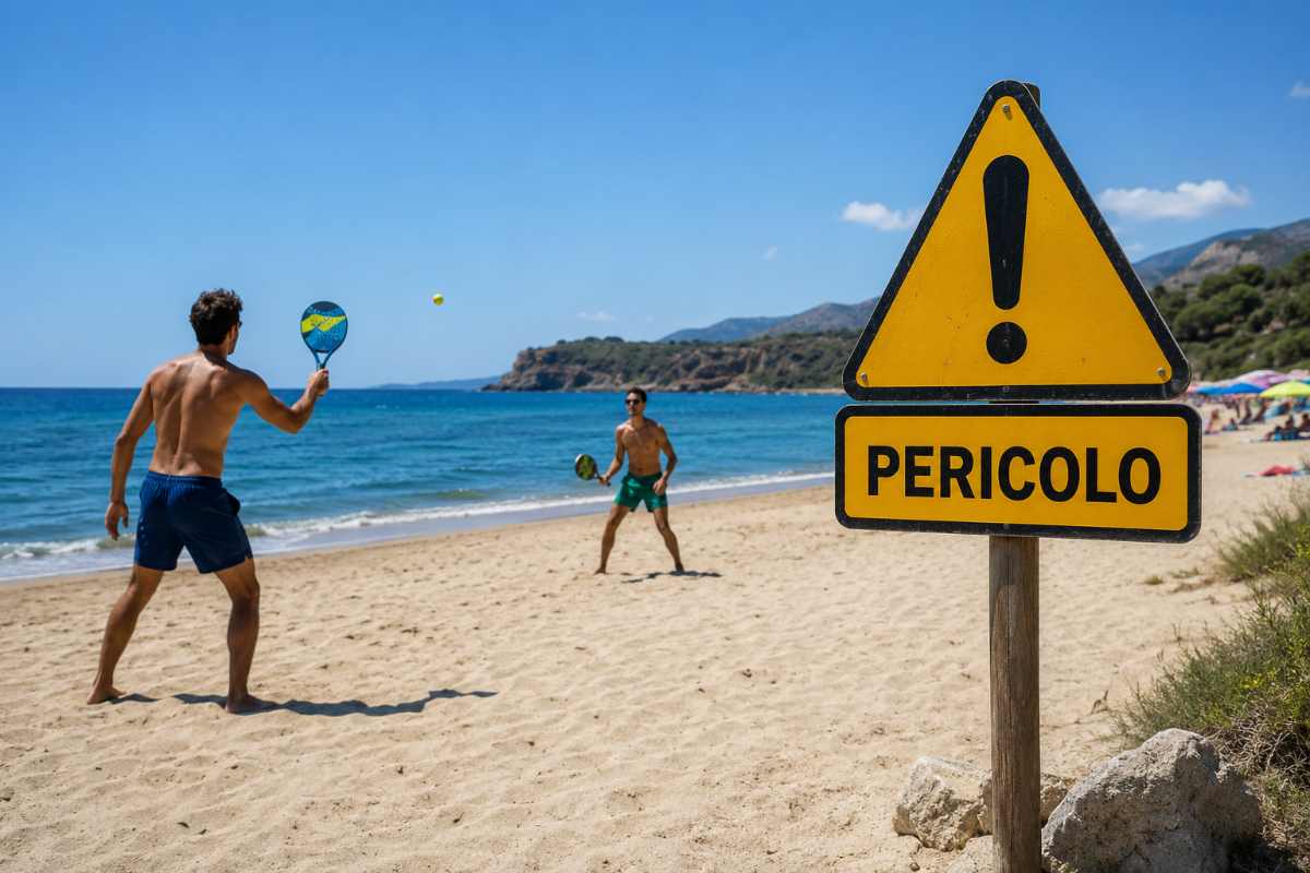 spiaggia e racchettoni